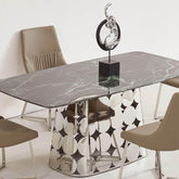 Maya Cultured Marble Dining Table (140cm/160cm/180cm) - Maxi Home Furnishing